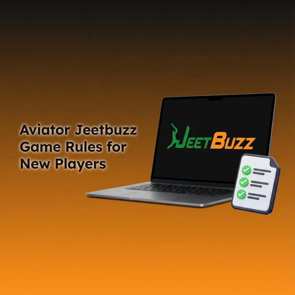 Infographic titled “Aviator Jeetbuzz Game Rules” showing a rising multiplier, flying plane, and cash-out instructions for new players