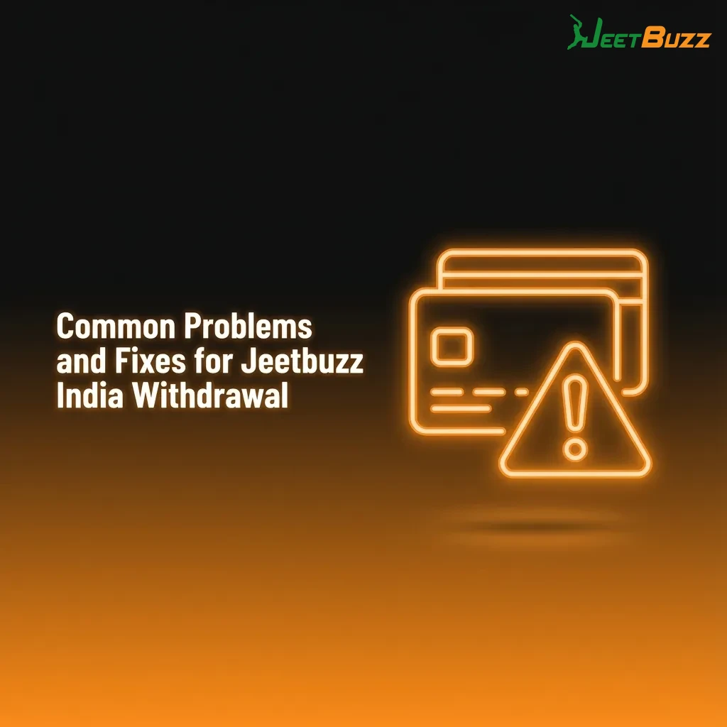 Infographic listing common Jeetbuzz India withdrawal issues with brief fixes in bullet points