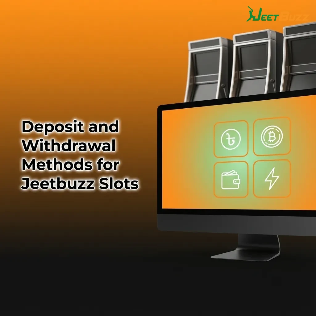 Icons of bKash, Nagad, Rocket, cards, e-wallets and crypto showing Jeetbuzz slots deposit and withdrawal options in BDT