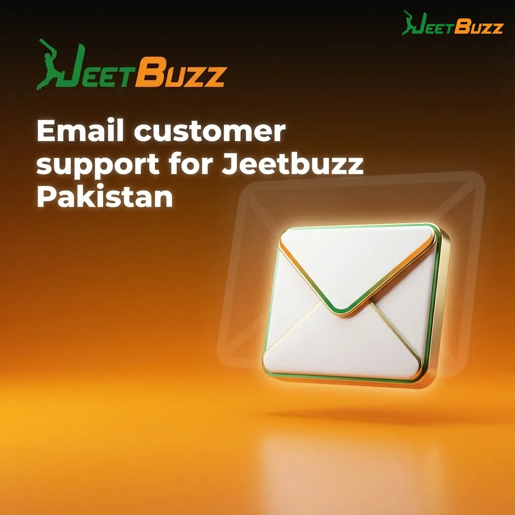 Illustration of a Jeetbuzz Pakistan user composing a detailed support email with attached documents on a laptop