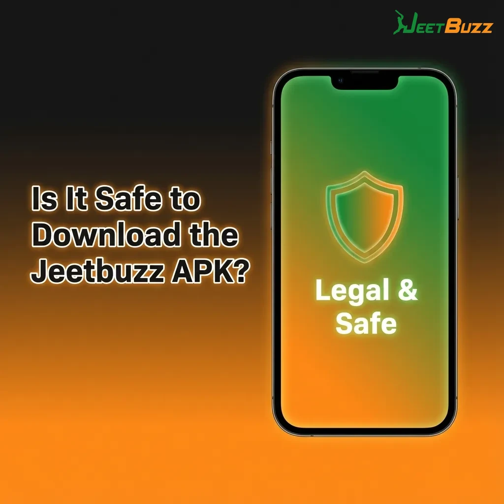 Illustration of a secure Jeetbuzz APK download with padlock, SSL icons, and text emphasizing licensed, encrypted betting safety