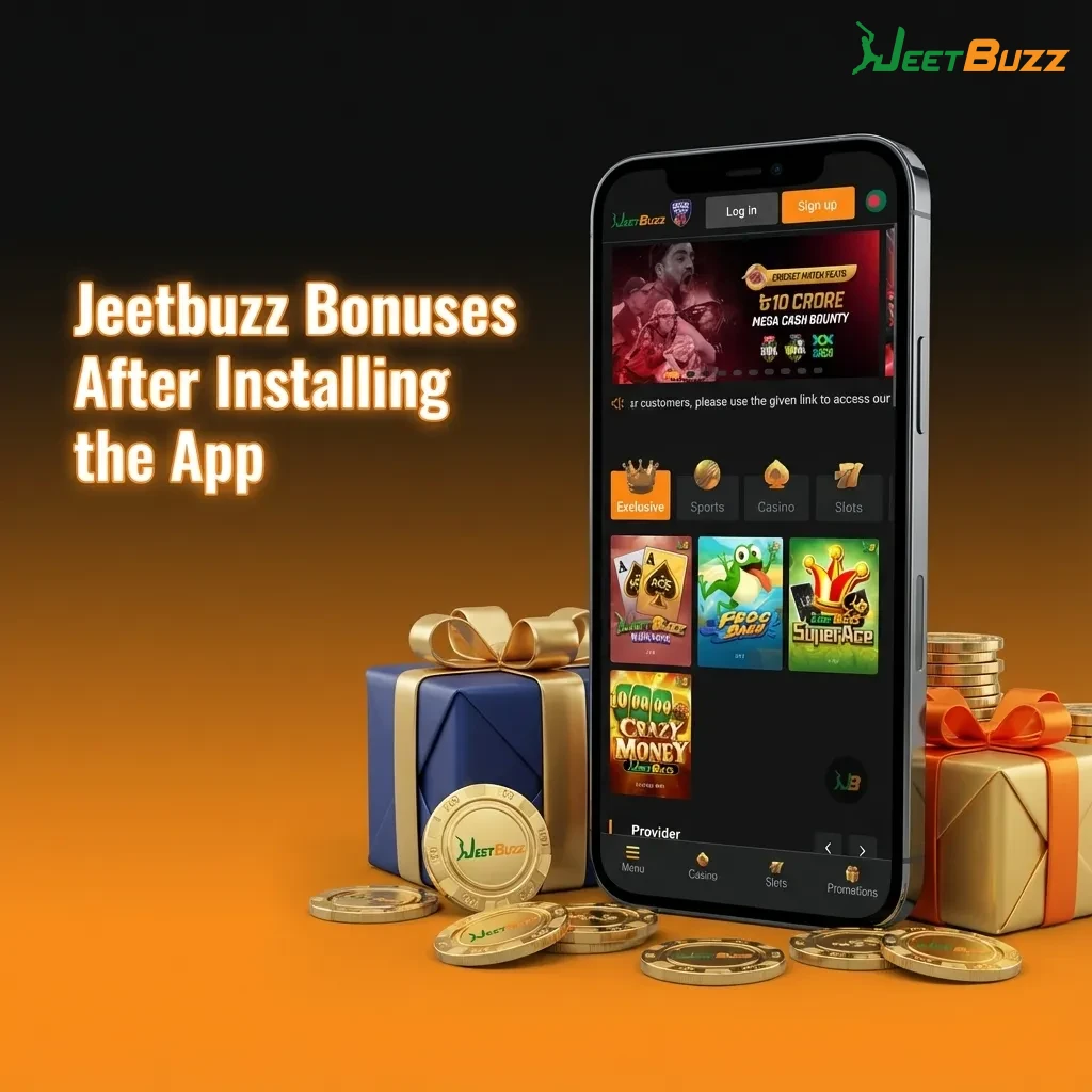 Graphic listing Jeetbuzz app bonuses: 7 lucky spins, 25% live casino cashback, 50% sports bet refund for Pakistan users