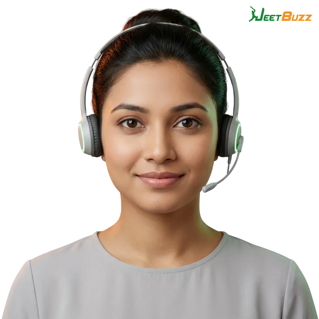 Jeetbuzz Bangladesh support page showing multiple contact options: email, live chat, phone, messenger apps, and social networks