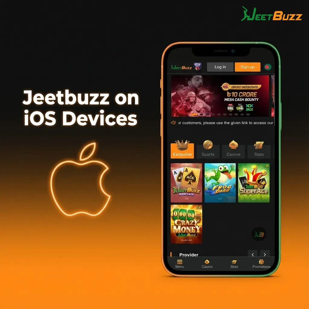 iPhone screen showing Safari steps to add Jeetbuzz website to home screen as an app-like shortcut on iOS