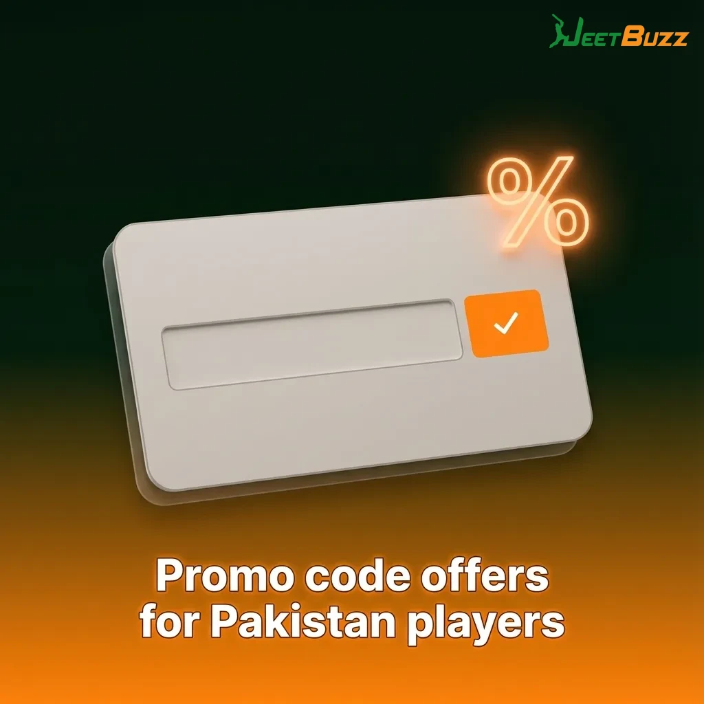 Promo code offers for Pakistan players with JEET7SPIN, PAK25BACK and SPORT50PK bonuses shown in a comparison table