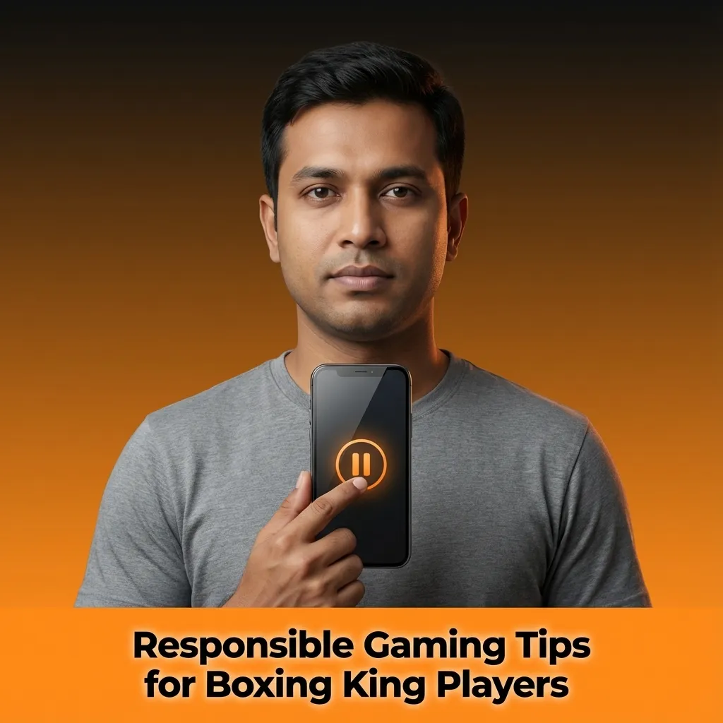 Infographic titled “Responsible Gaming Tips for Boxing King” with advice on budgets, limits, breaks, and seeking help.