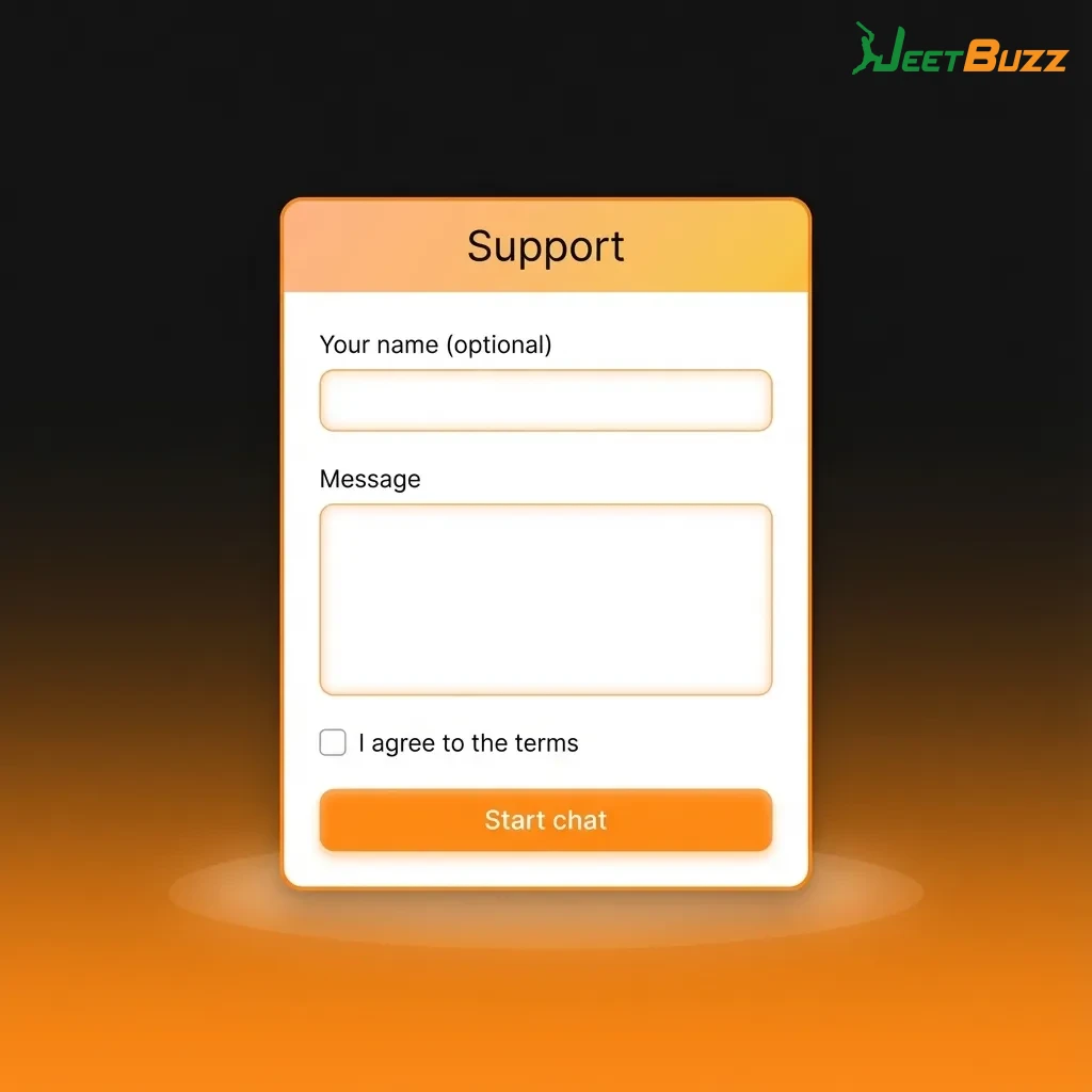 Support options for Jeetbuzz desktop: live chat, email, phone, and social media help for installation, login, and payment issues.