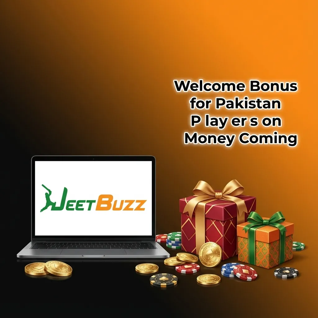 Banner for Pakistan players showing Jeetbuzz welcome bonus: free spins, 25% live casino cashback, and 50% sports refund