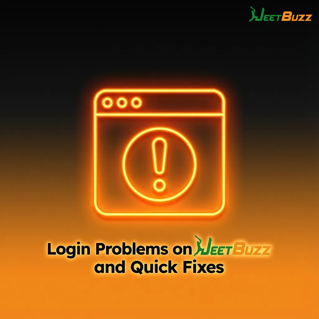 Infographic showing common Jeetbuzz login problems with brief step‑by‑step fixes for each issue