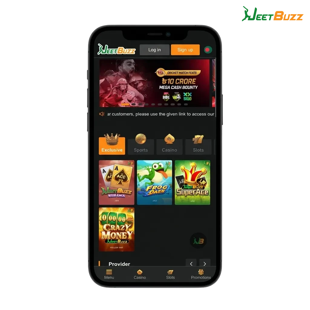 Jeetbuzz app promo banner for Indian players highlighting UPI, PayTM, PhonePe support and welcome bonus offers