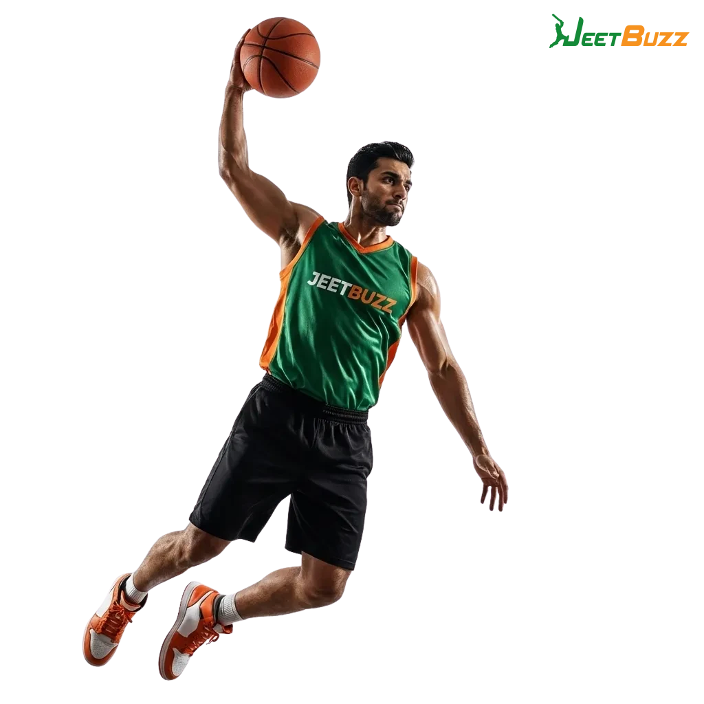 Smartphone screen showing Jeetbuzz basketball betting interface with odds, markets, and live scores for Pakistani users