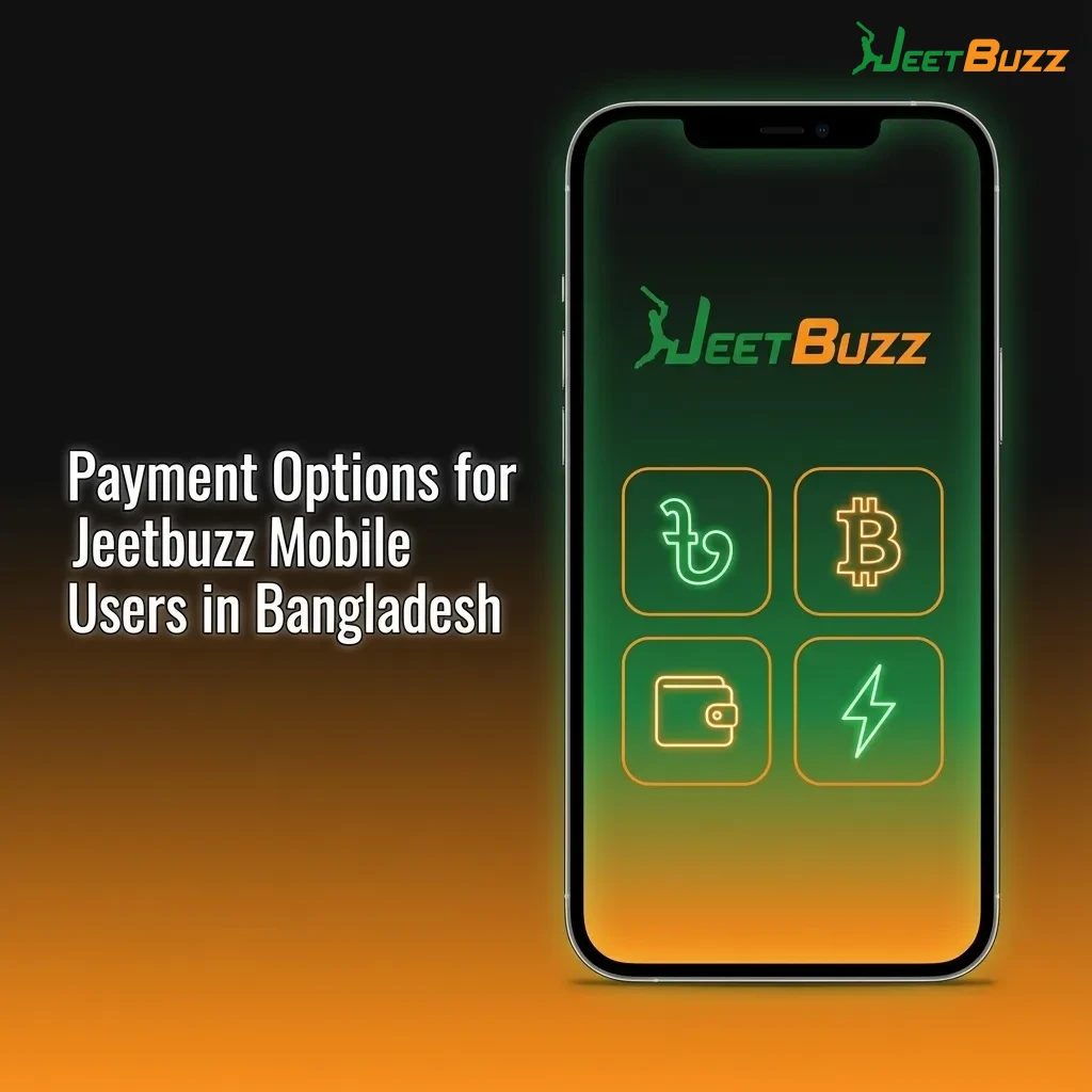 Infographic showing Jeetbuzz mobile payment options in Bangladesh: bKash, Nagad, Rocket with deposit and withdrawal ranges