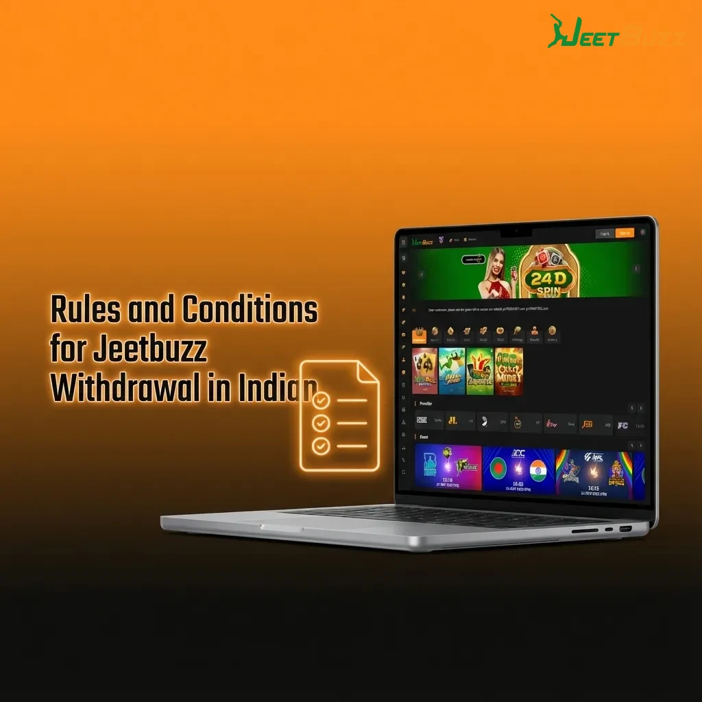 Infographic of Jeetbuzz India withdrawal rules: KYC, matching bank details, bonus wagering terms, single account, limits