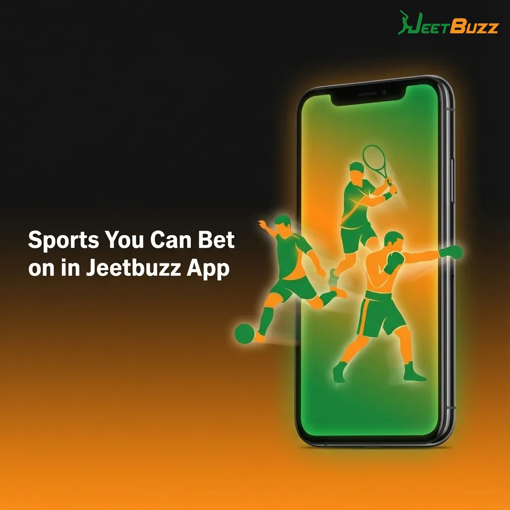 Jeetbuzz app screen showing betting options for cricket, football, tennis, kabaddi, basketball, esports, UFC, and more