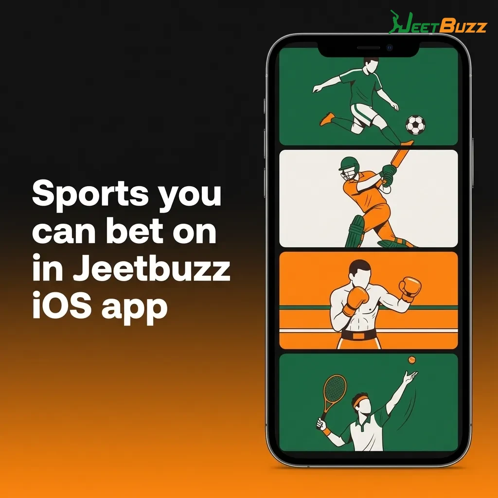 Jeetbuzz iOS betting app screen showing in-play odds for cricket, football, tennis, kabaddi and other popular sports