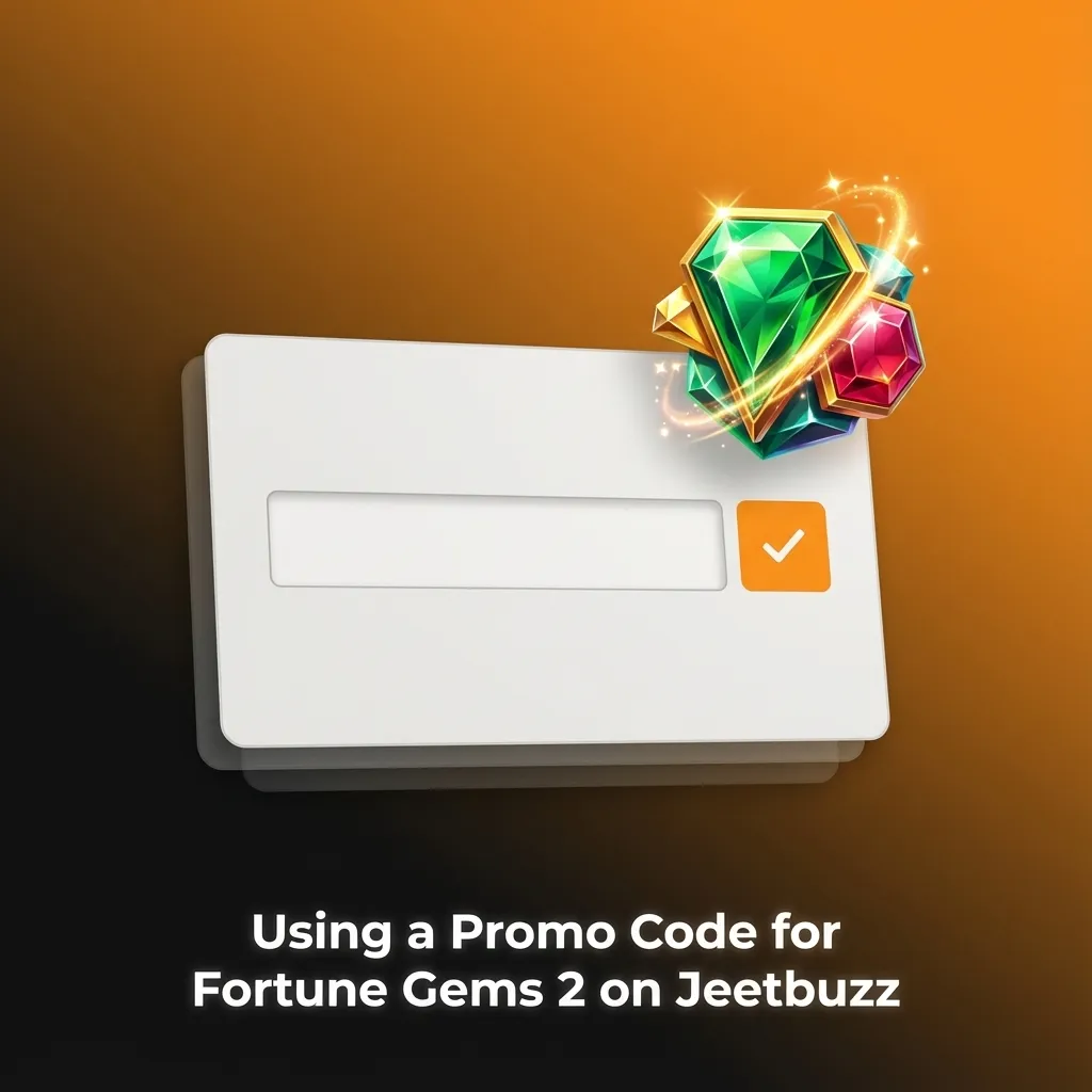 Illustration showing Jeetbuzz Fortune Gems 2 screen with Pakistani user entering promo code FG2PK2025 for bonus spins