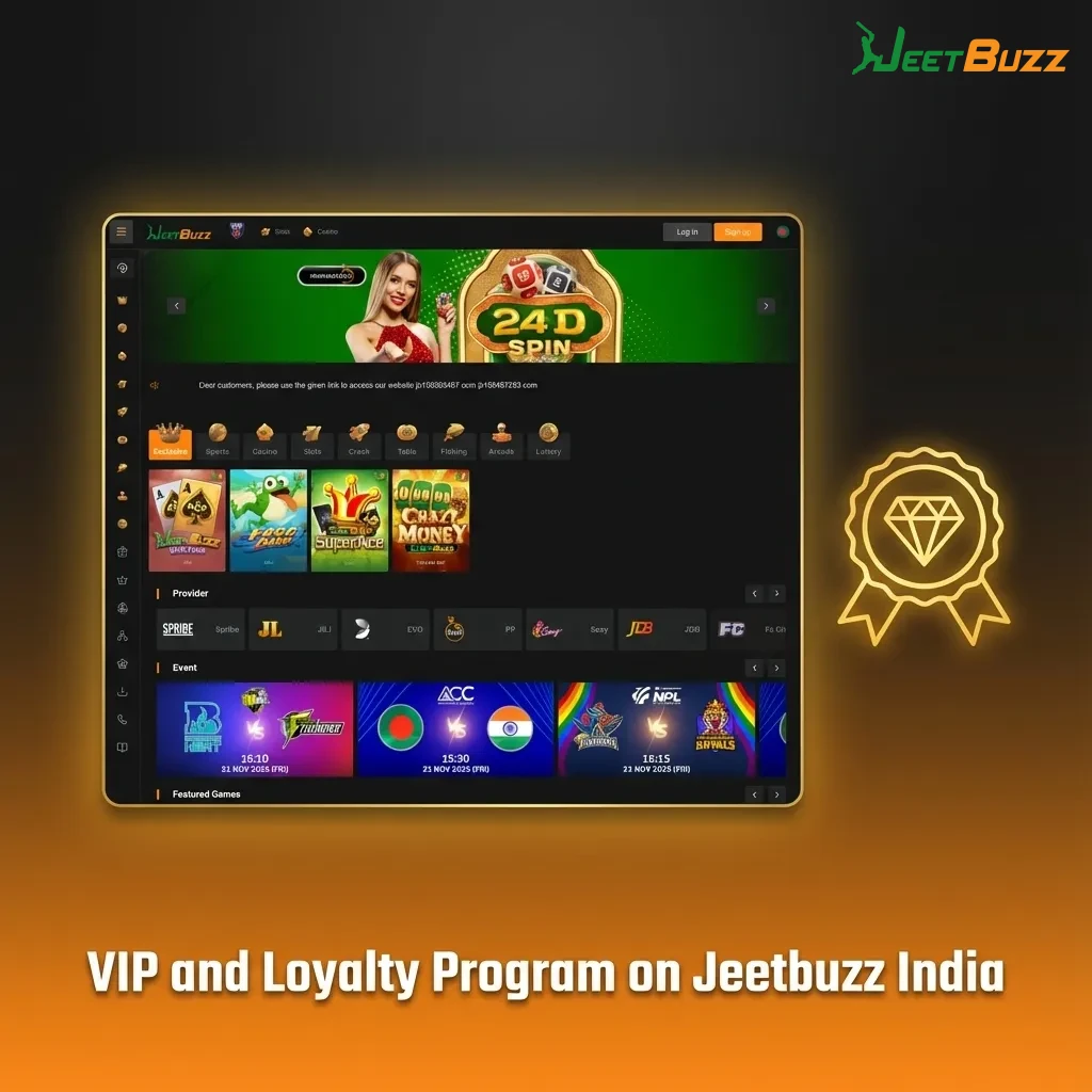 Illustration of Jeetbuzz India VIP tiers showing increasing rewards, cashback, priority withdrawals, and exclusive bonuses